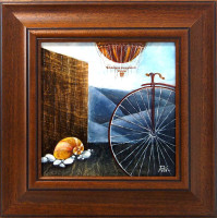 Aleš Vondřich - Krajina se starým kolem - originál 